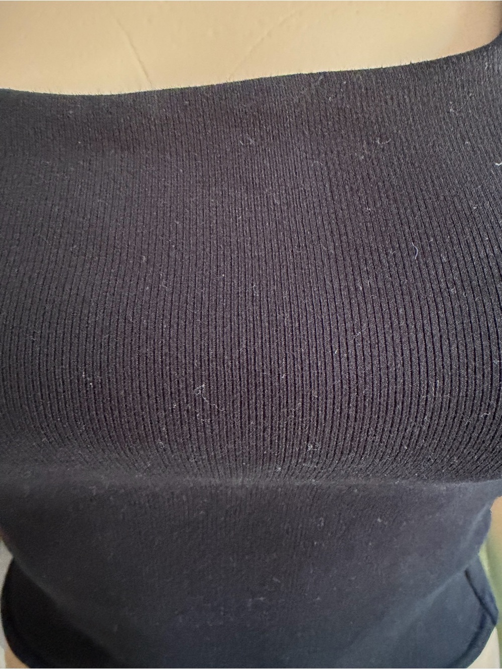 Zara Black Ribbed Square-Neck Tank - Picture 4 of 5